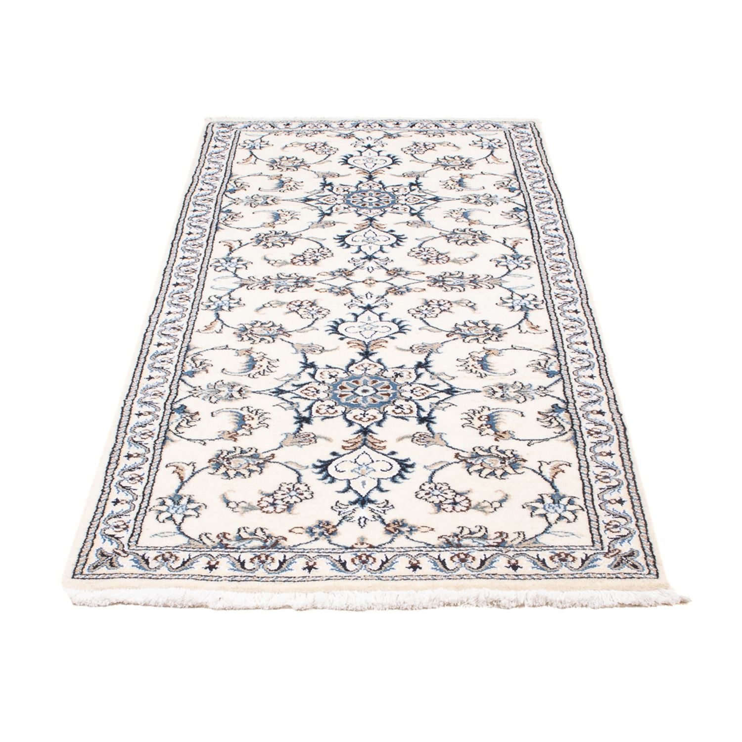 Tapis de couloir Tapis persan - Nain - 196 x 77 cm - argent