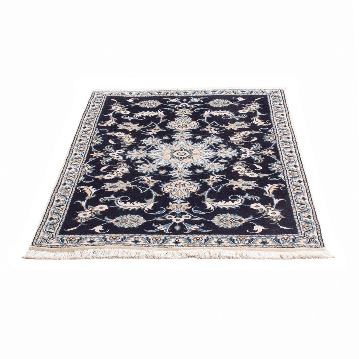 Tapis persan - Nain - 140 x 90 cm - bleu foncé
