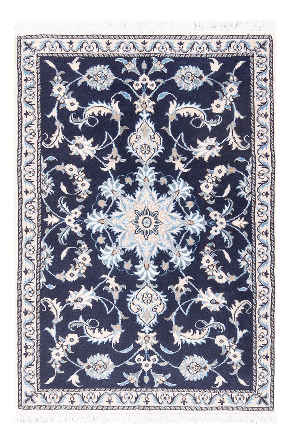 Tapis persan - Nain - 140 x 90 cm - bleu foncé