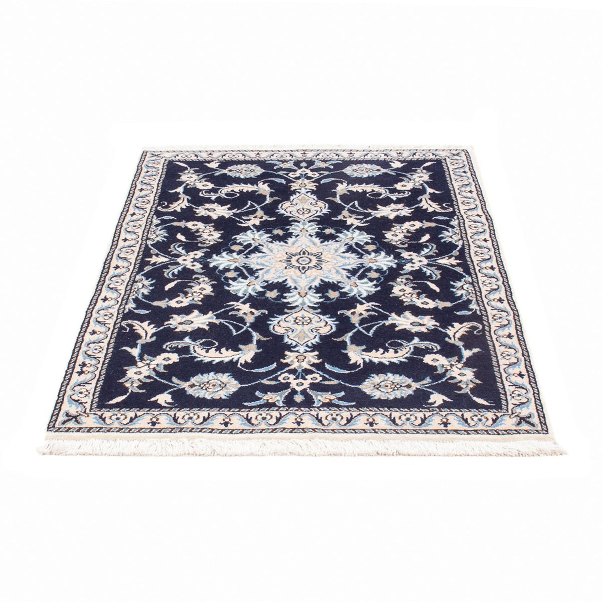 Tapis persan - Nain - 140 x 90 cm - bleu foncé