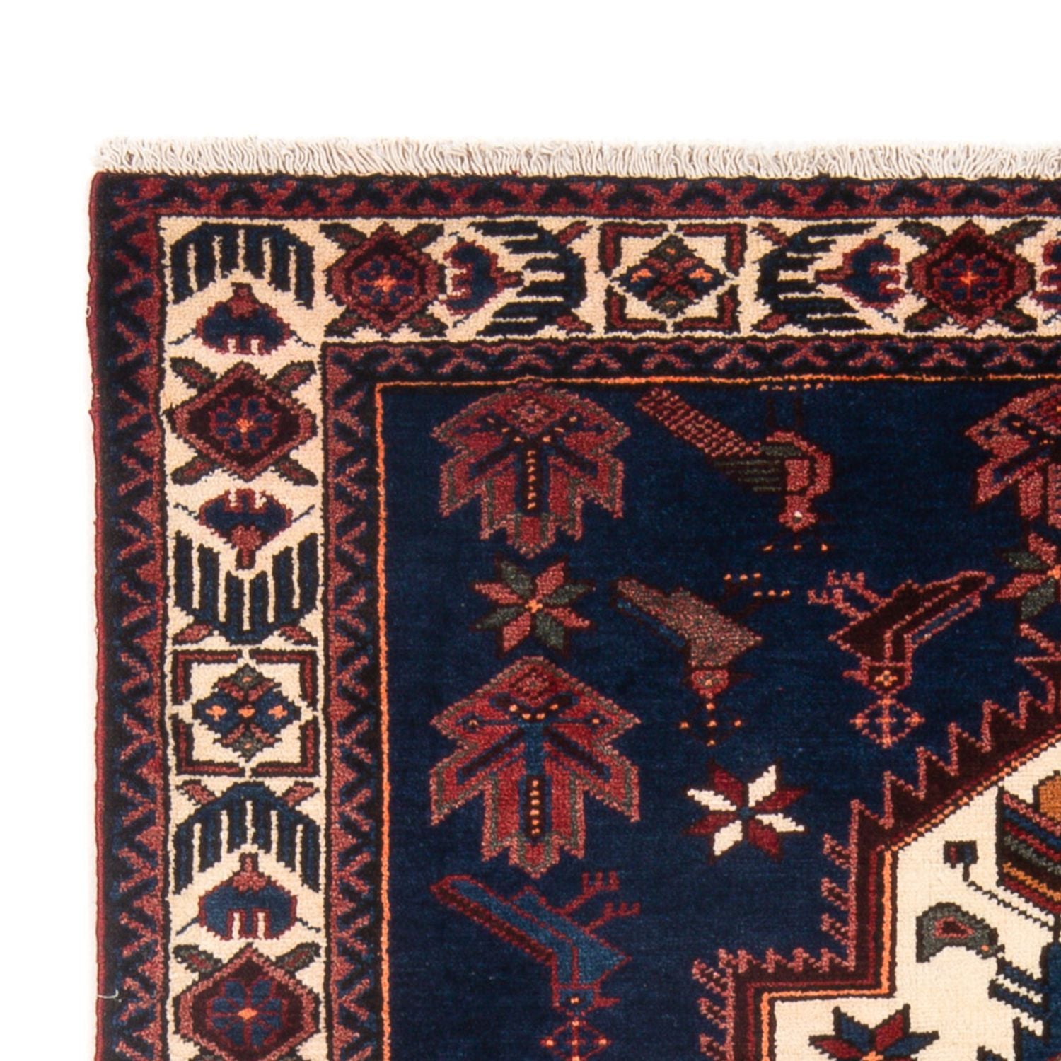 Tapis persan - Nomadic - 205 x 128 cm - bleu foncé