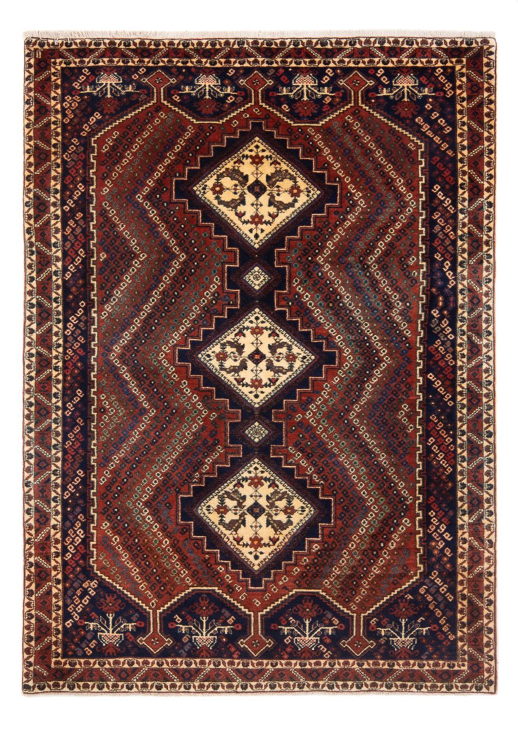 Tapis persan - Nomadic - 208 x 142 cm - rouge