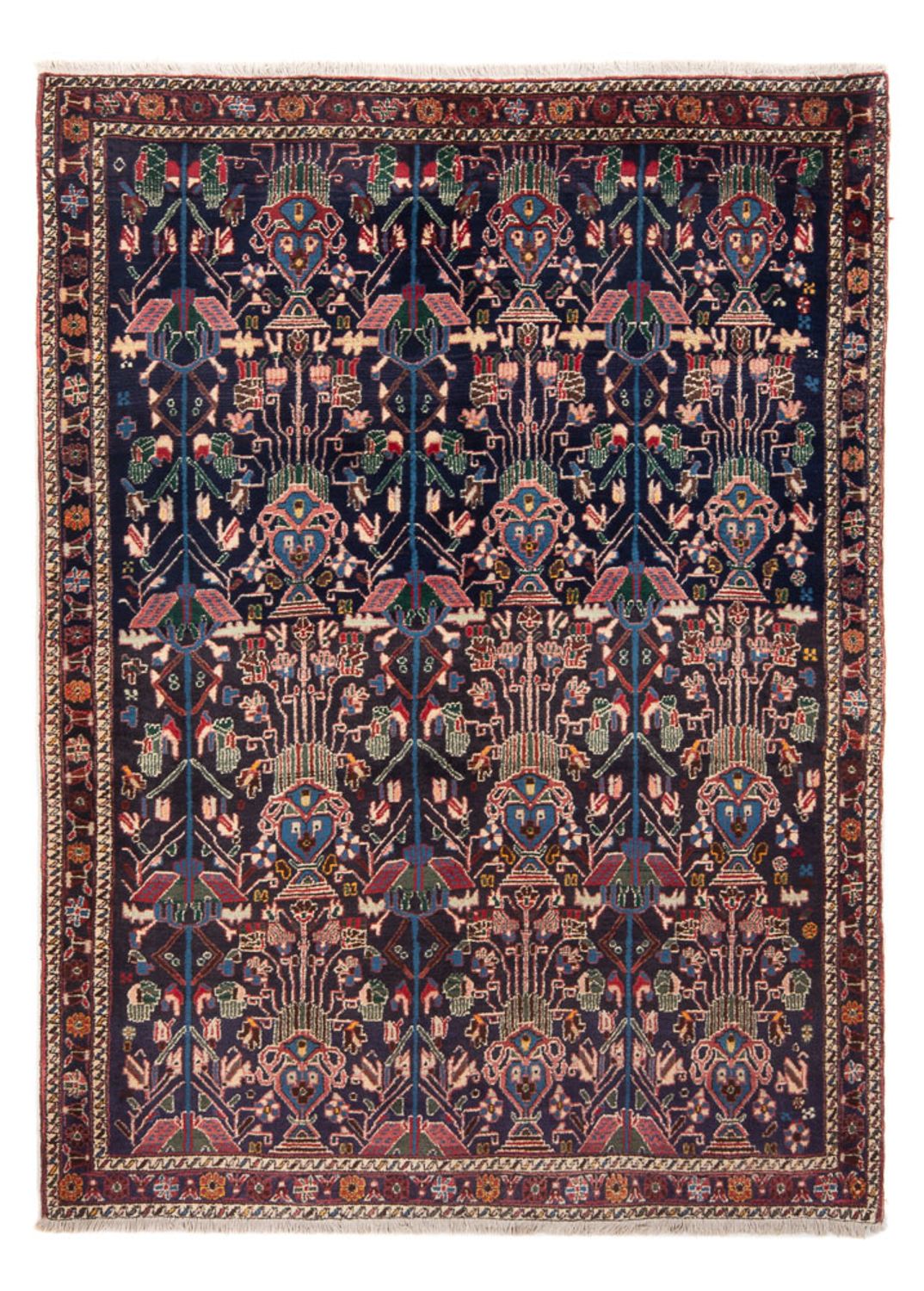 Tapis persan - Nomadic - 210 x 148 cm - bleu foncé