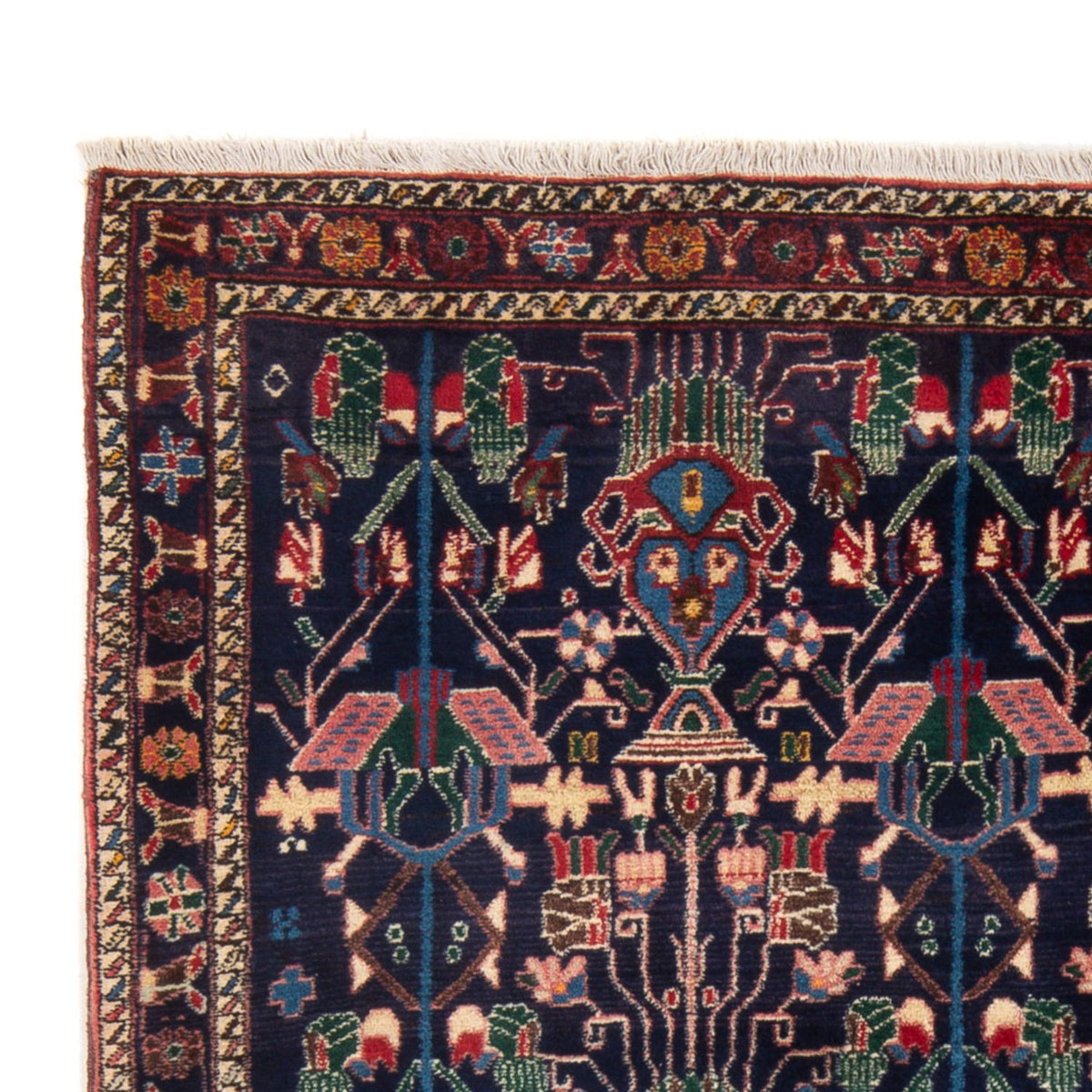 Tapis persan - Nomadic - 210 x 148 cm - bleu foncé