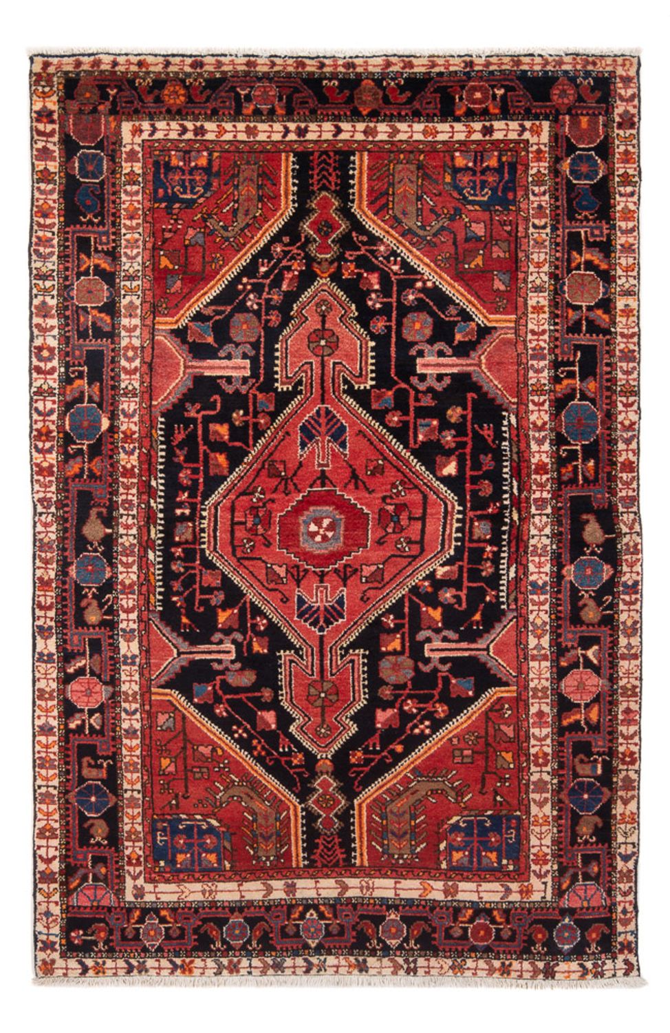 Tapis persan - Nomadic - 215 x 135 cm - bleu foncé