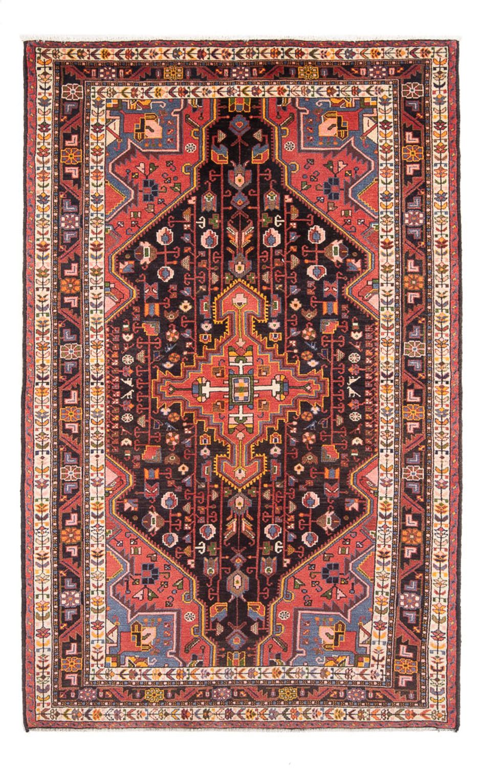 Tapis persan - Nomadic - 233 x 137 cm - rouge clair