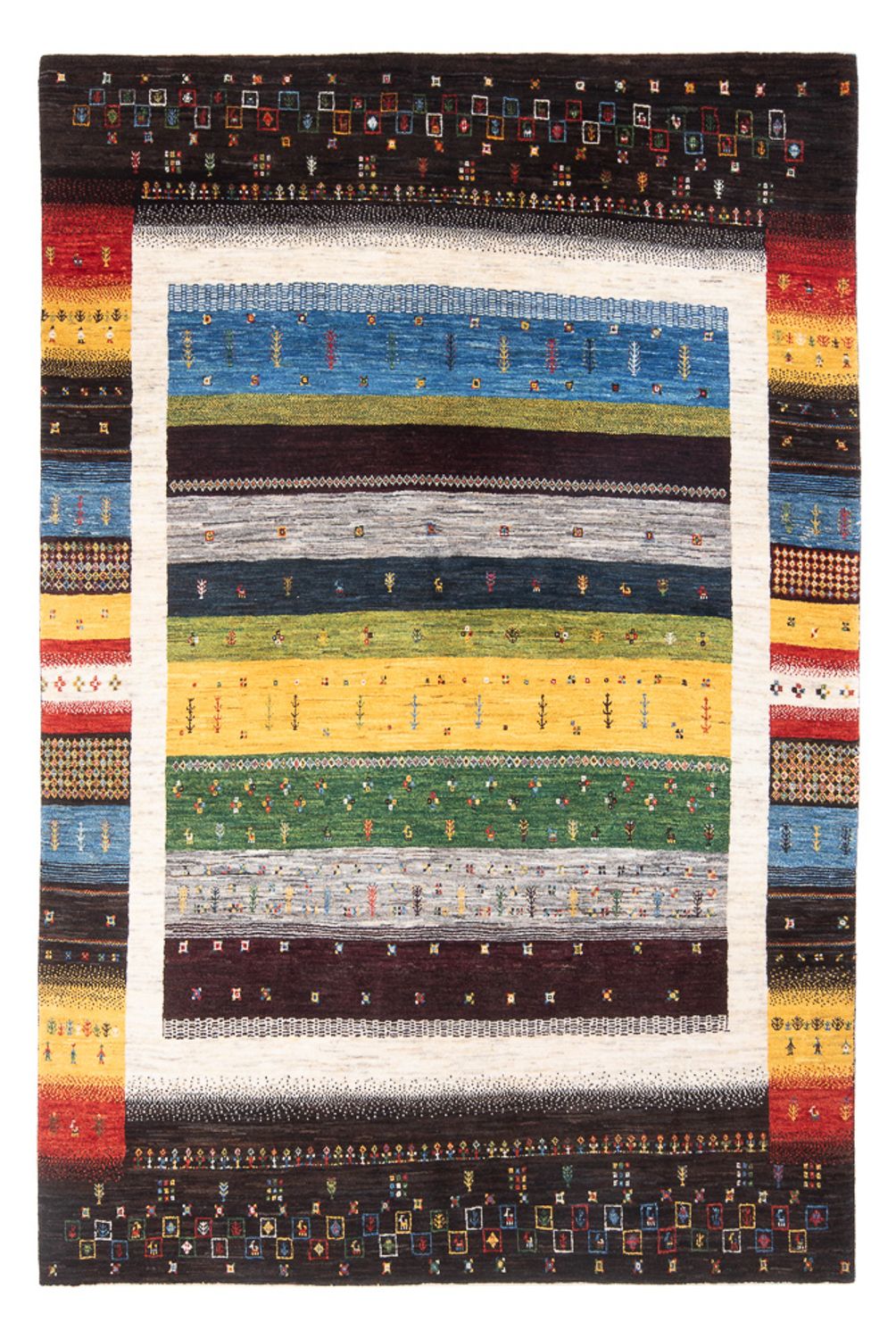 Tapis Gabbeh - Loribaft Persan - 260 x 178 cm - multicolore