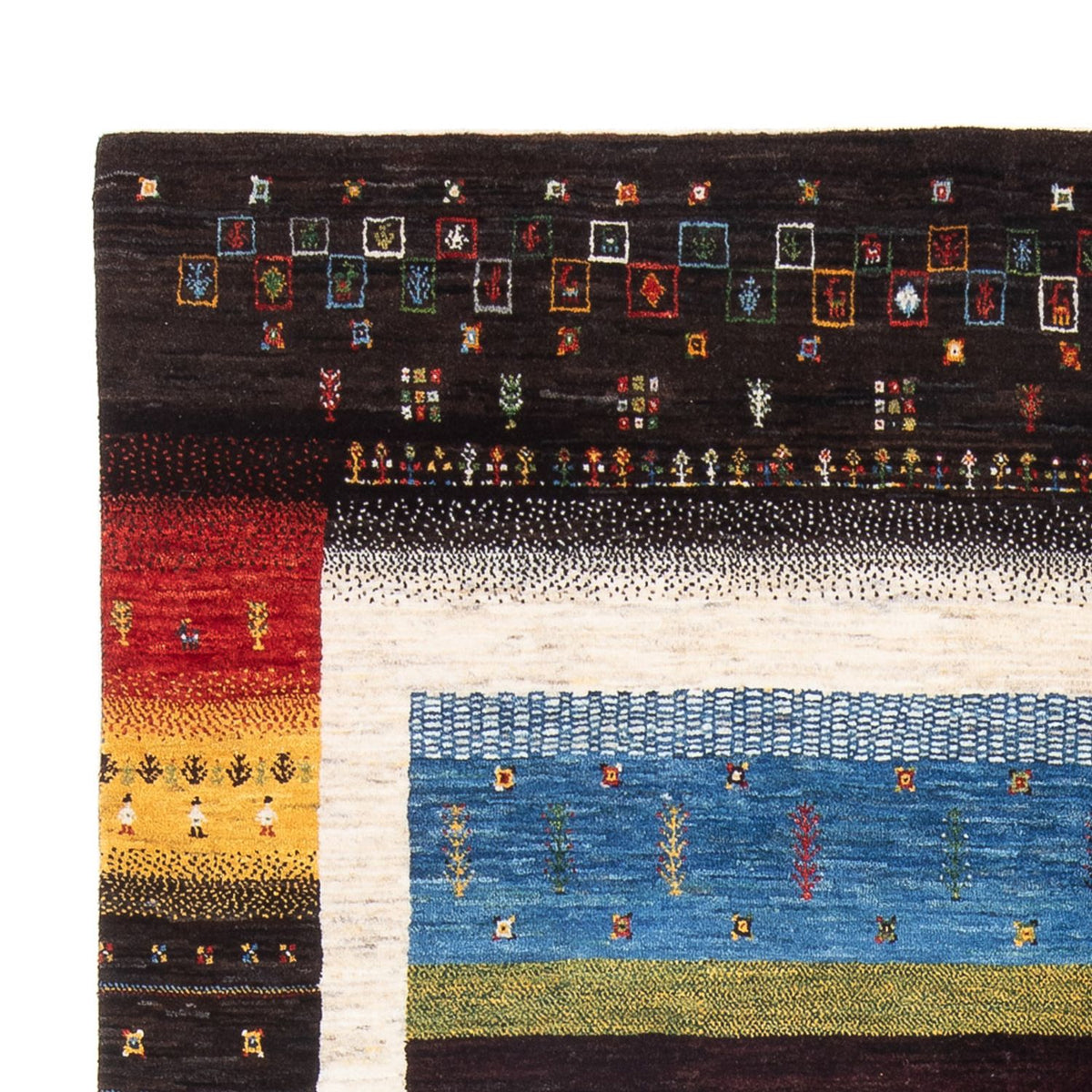 Tapis Gabbeh - Loribaft Persan - 260 x 178 cm - multicolore