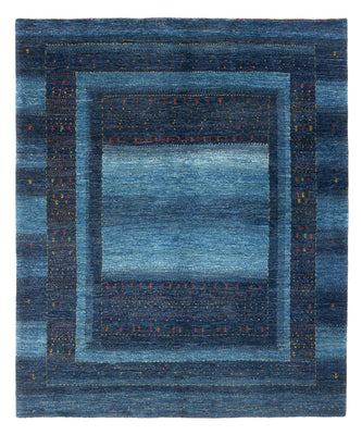 Tapis Gabbeh - Loribaft Persan - 216 x 183 cm - bleu foncé