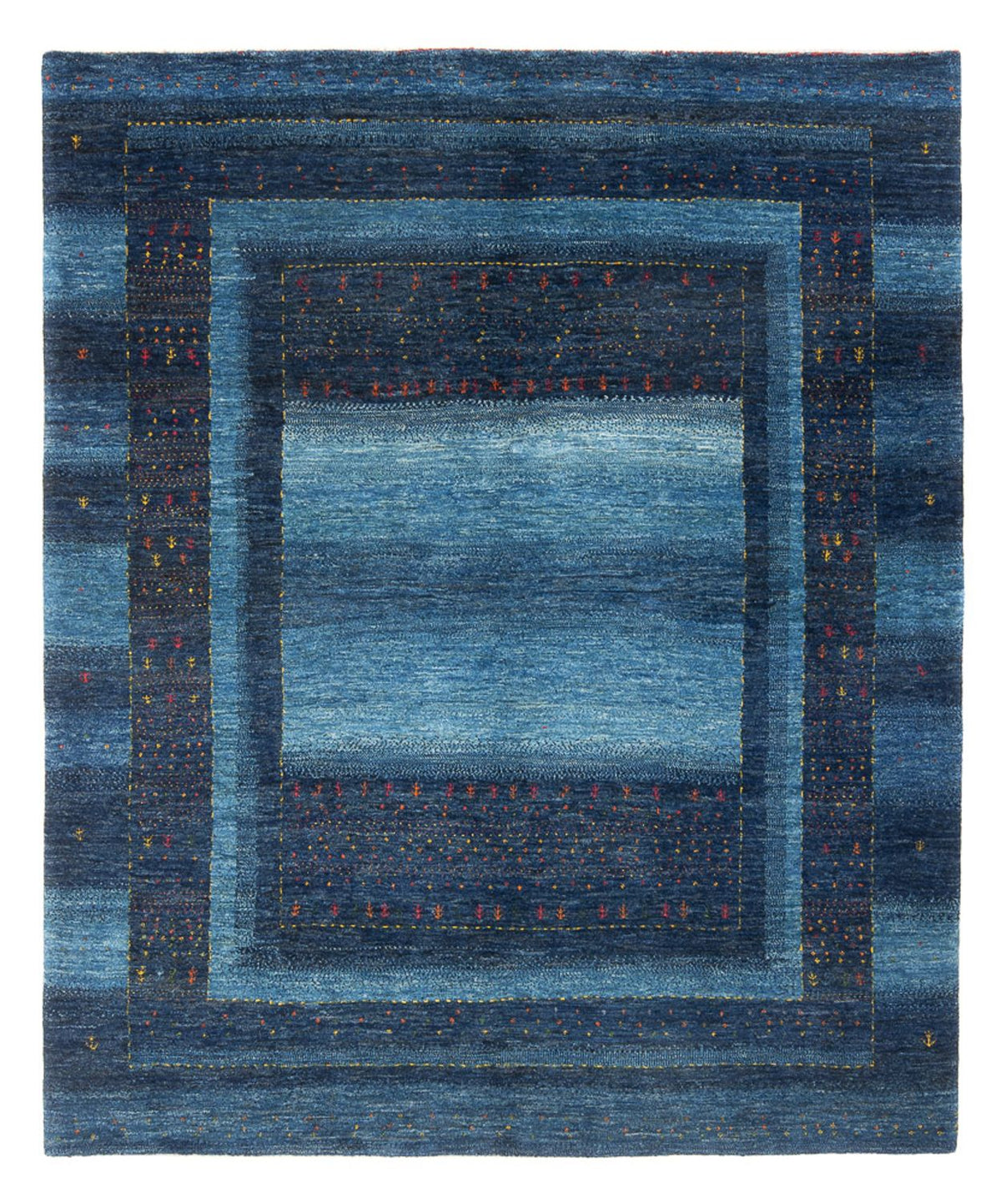 Tapis Gabbeh - Loribaft Persan - 216 x 183 cm - bleu foncé