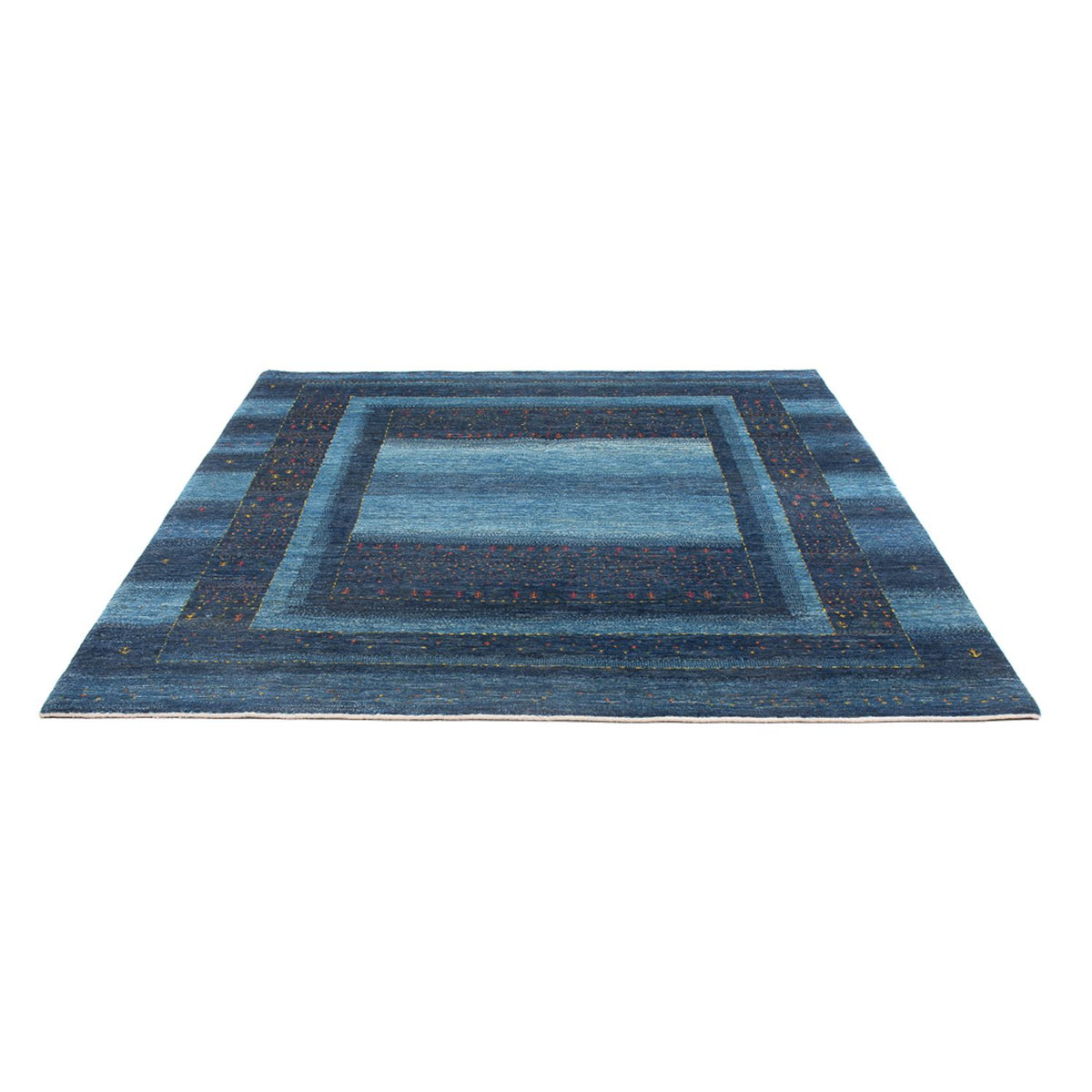 Tapis Gabbeh - Loribaft Persan - 216 x 183 cm - bleu foncé