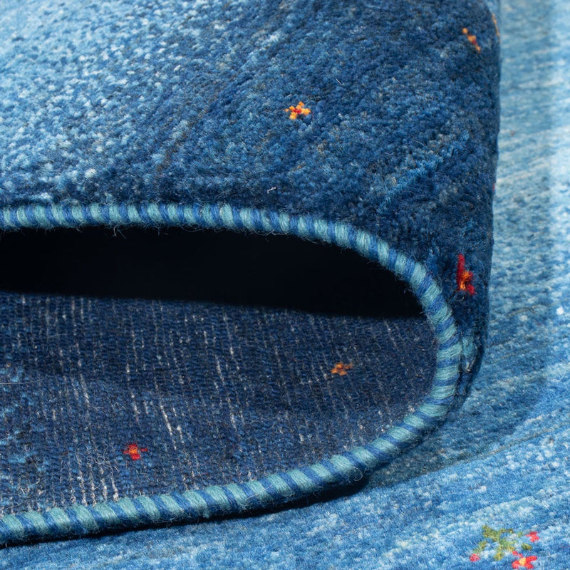 Tapis Gabbeh - Loribaft Persan - 252 x 173 cm - bleu foncé