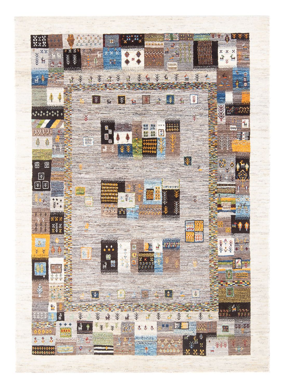Tapis Gabbeh - Loribaft Persan - 236 x 164 cm - multicolore