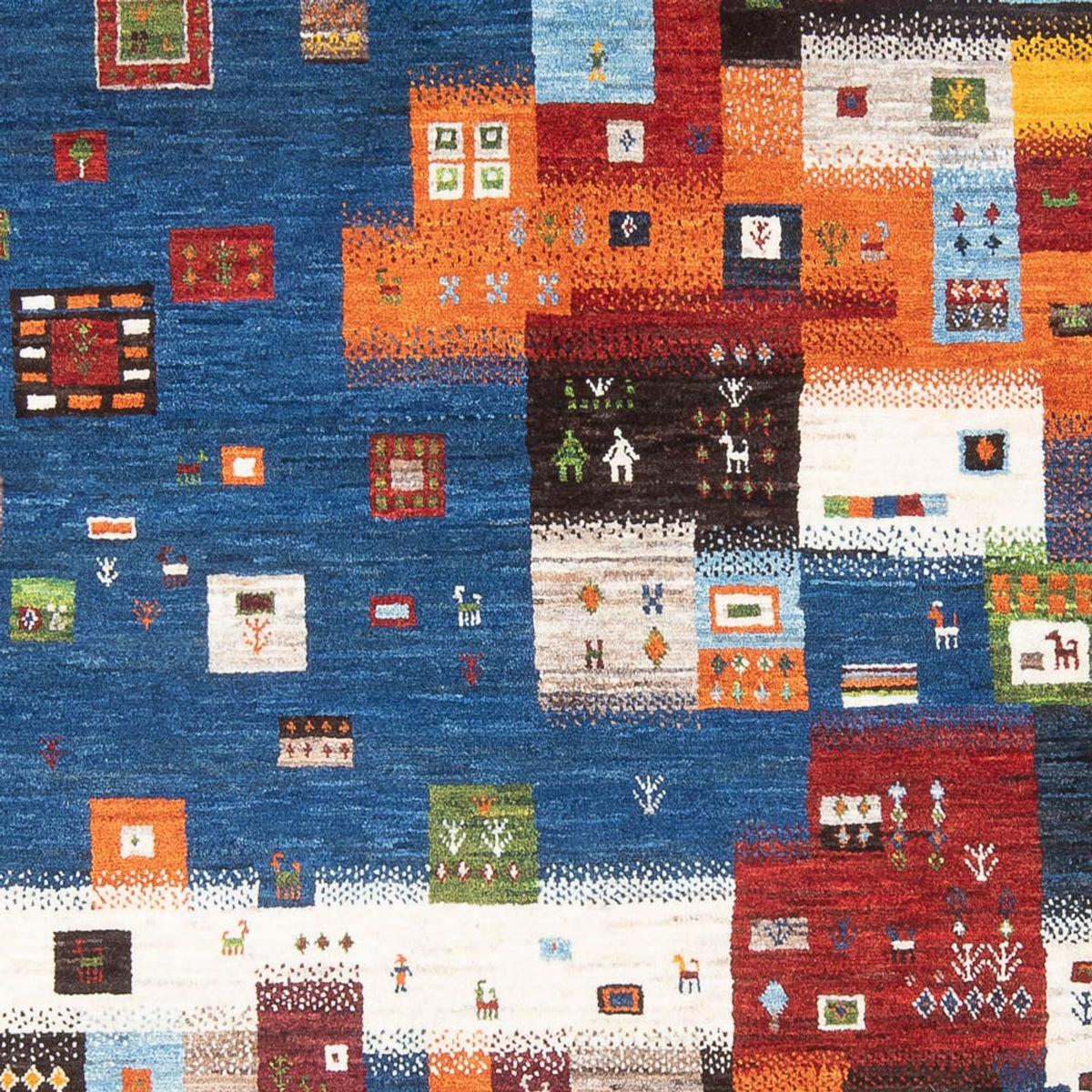 Tapis Gabbeh - Loribaft Persan - 254 x 178 cm - multicolore