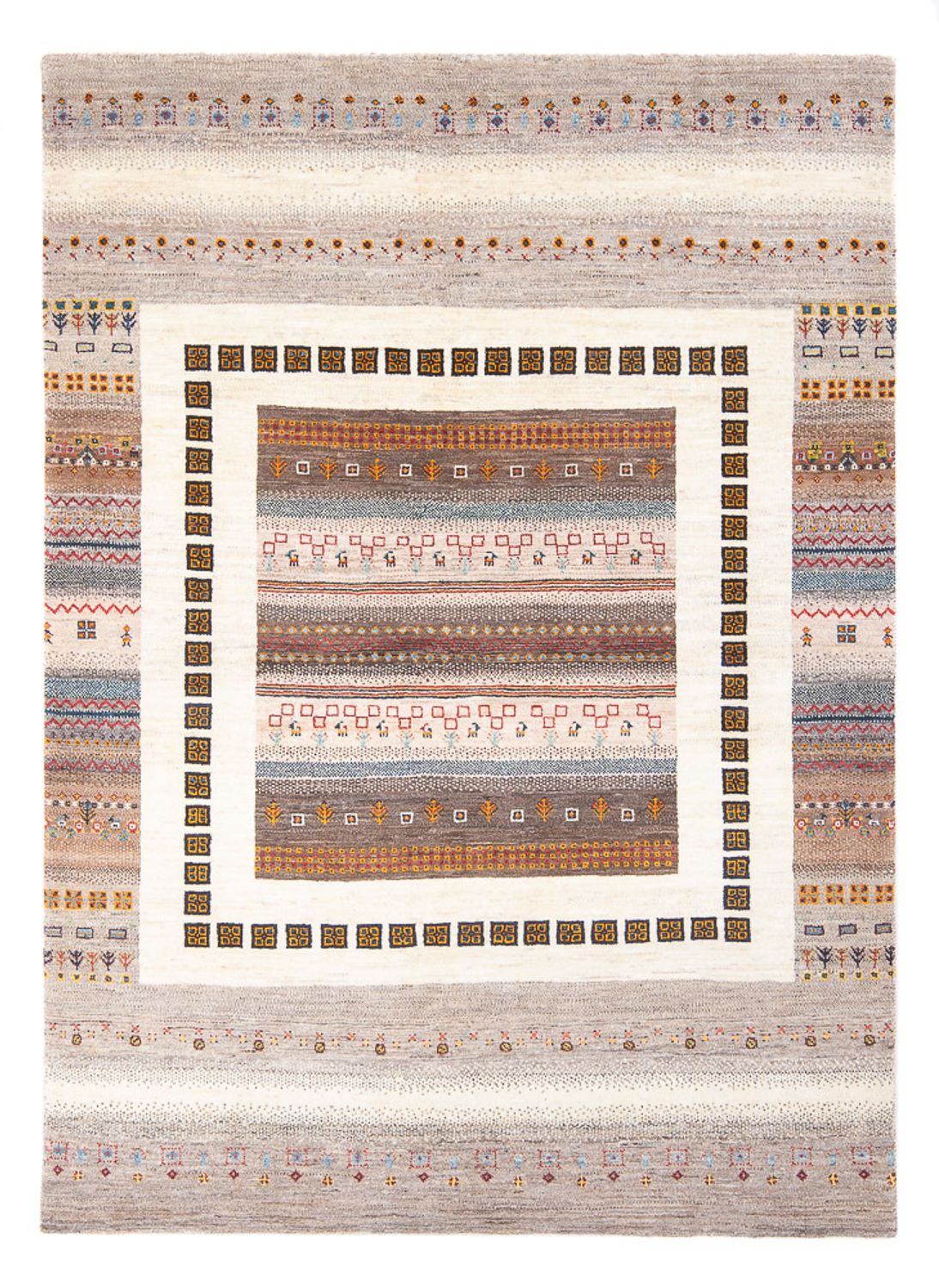 Tapis Gabbeh - Loribaft Persan - 226 x 160 cm - multicolore