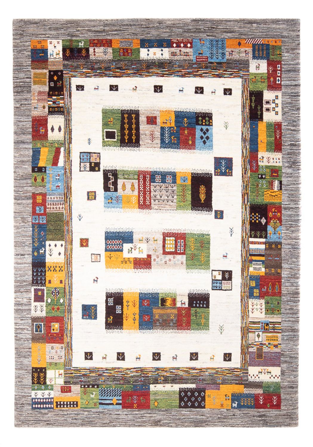 Tapis Gabbeh - Loribaft Persan - 258 x 178 cm - multicolore