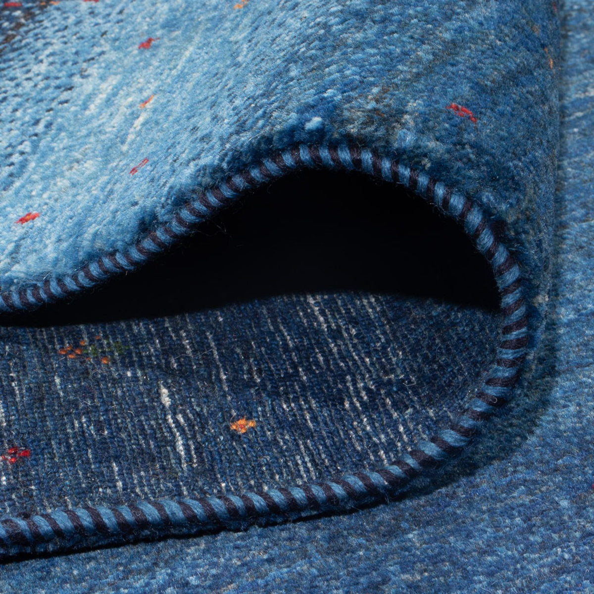 Tapis Gabbeh - Loribaft Persan - 331 x 222 cm - bleu de mer