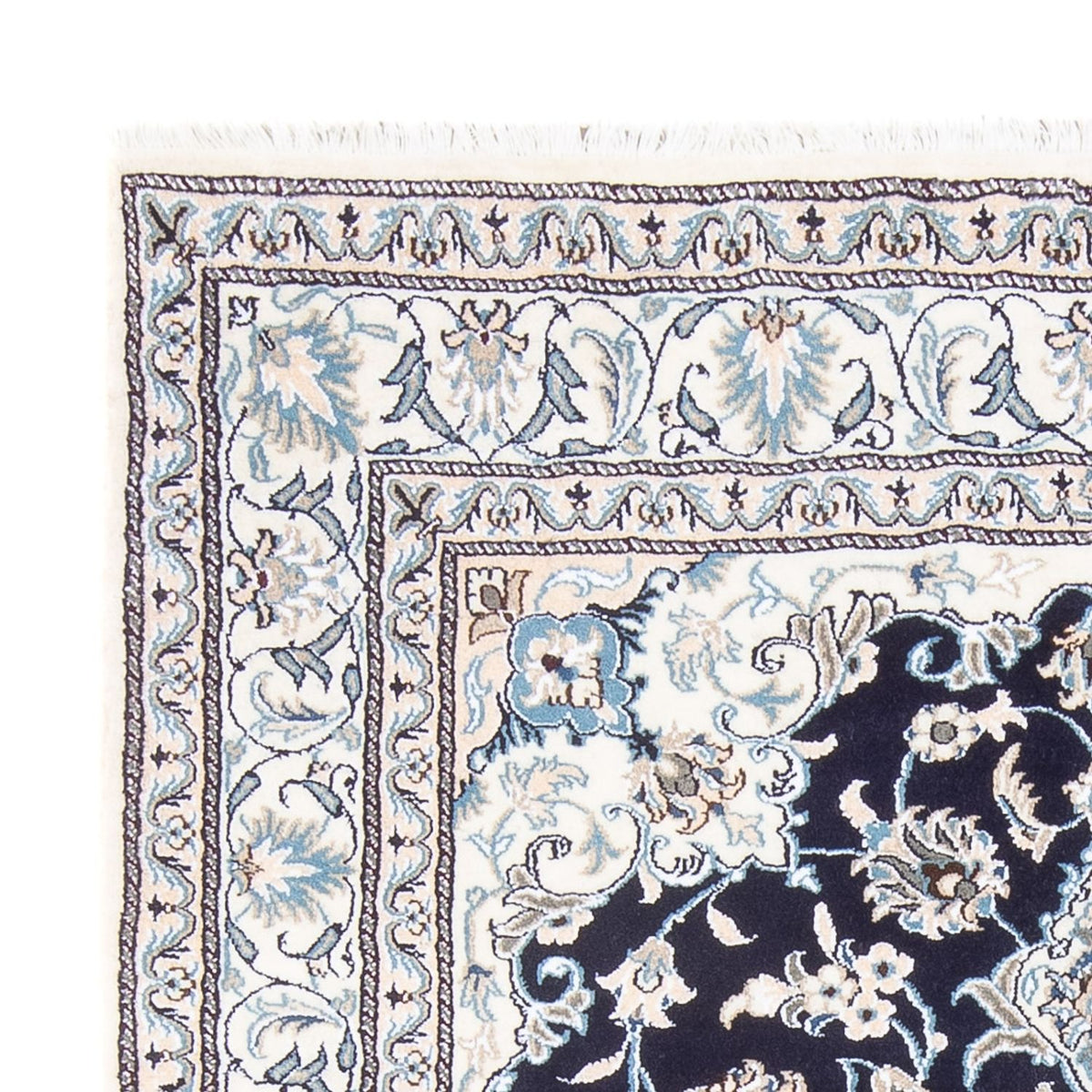Tapis persan - Nain - Royal - 198 x 147 cm - bleu foncé