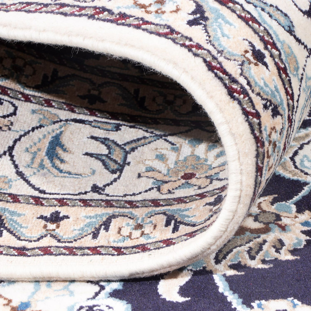 Tapis persan - Nain - Royal - 198 x 147 cm - bleu foncé