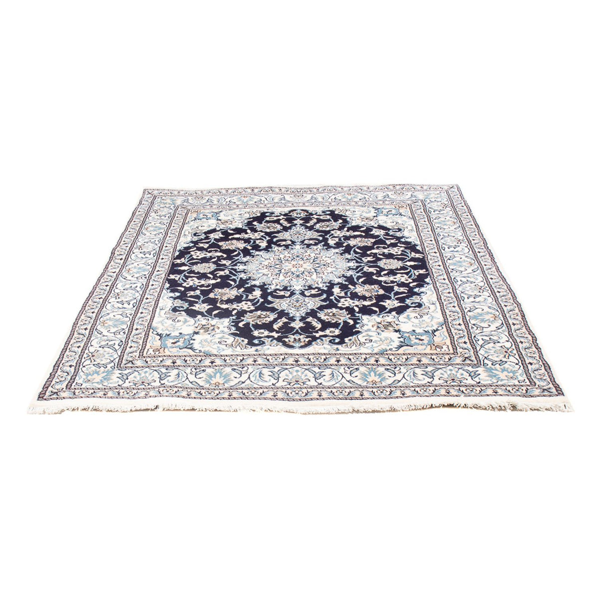 Tapis persan - Nain - Royal - 198 x 147 cm - bleu foncé