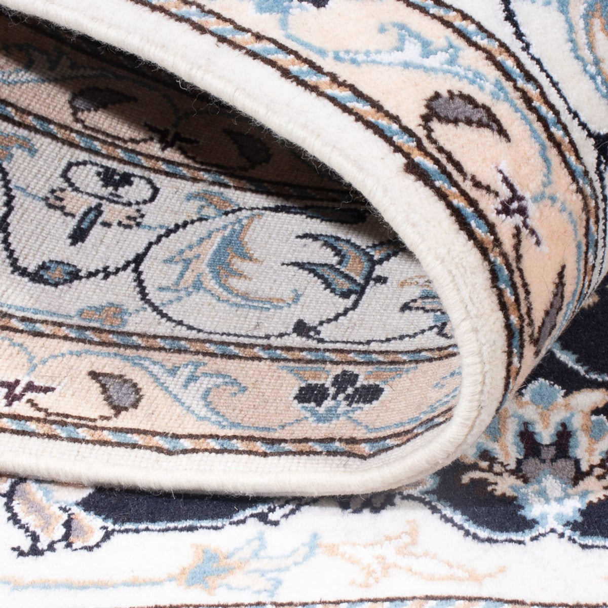 Tapis persan - Nain - Royal - 202 x 145 cm - bleu foncé