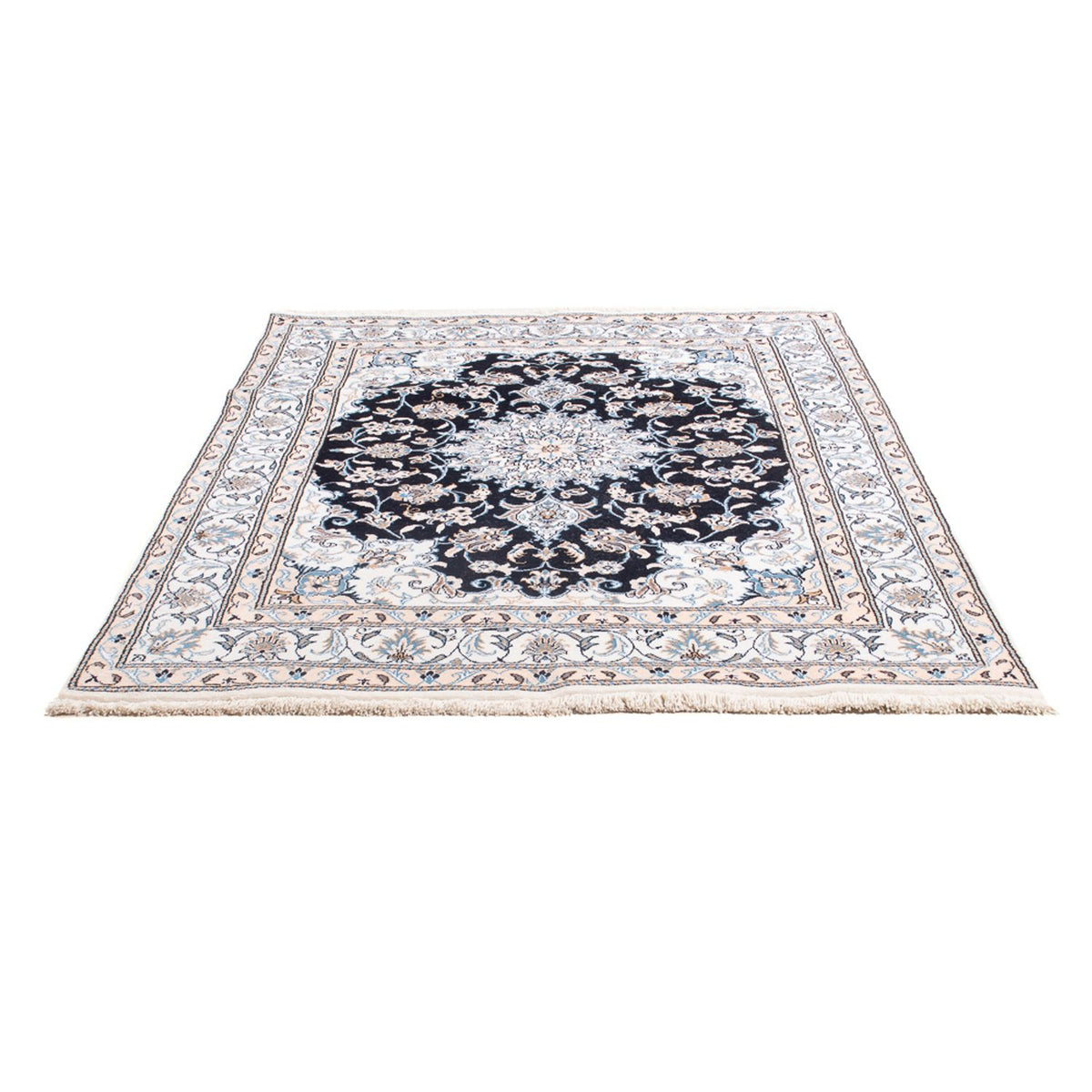 Tapis persan - Nain - Royal - 202 x 145 cm - bleu foncé