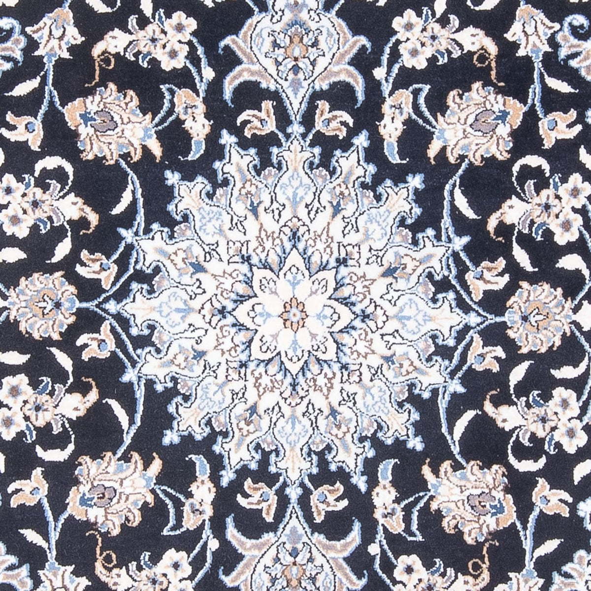 Tapis persan - Nain - Royal - 210 x 145 cm - bleu foncé