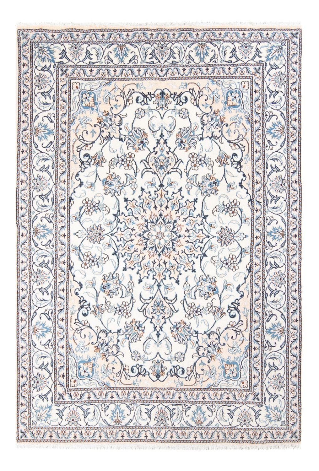 Tapis persan - Nain - Royal - 210 x 146 cm - crème