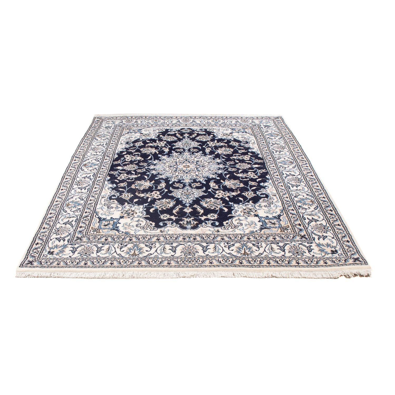 Tapis persan - Nain - Royal - 208 x 146 cm - bleu foncé
