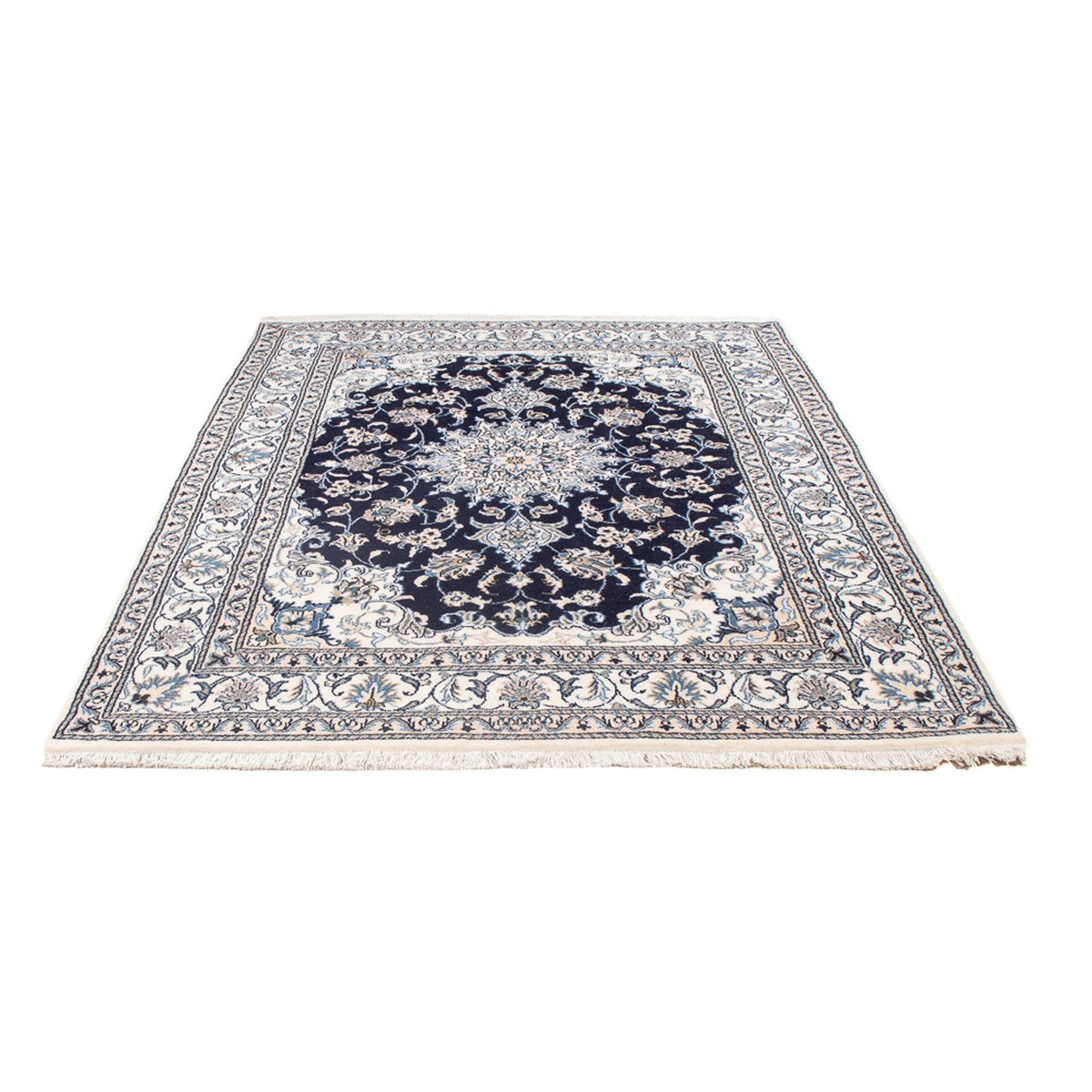 Tapis persan - Nain - Royal - 208 x 146 cm - bleu foncé