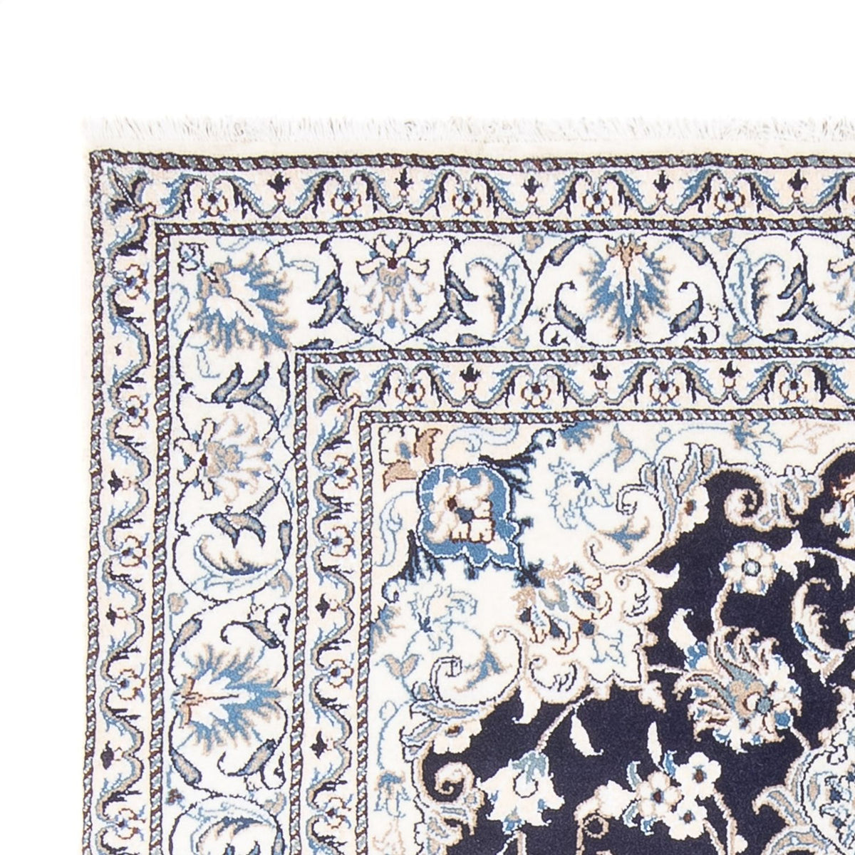 Tapis persan - Nain - Royal - 200 x 155 cm - bleu foncé