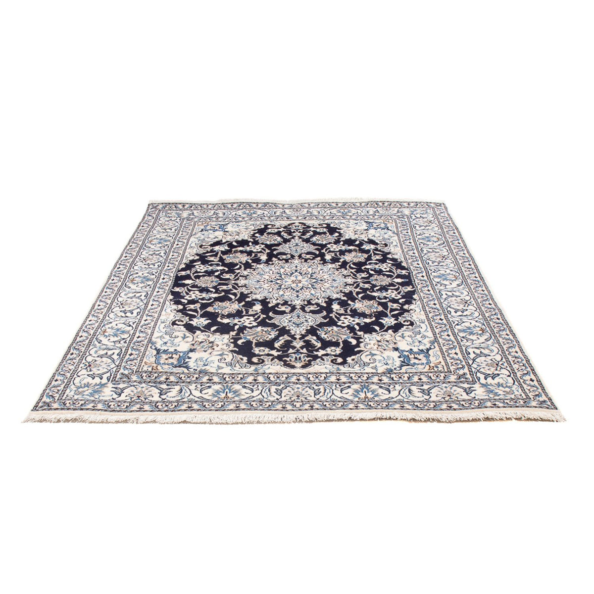 Tapis persan - Nain - Royal - 200 x 155 cm - bleu foncé