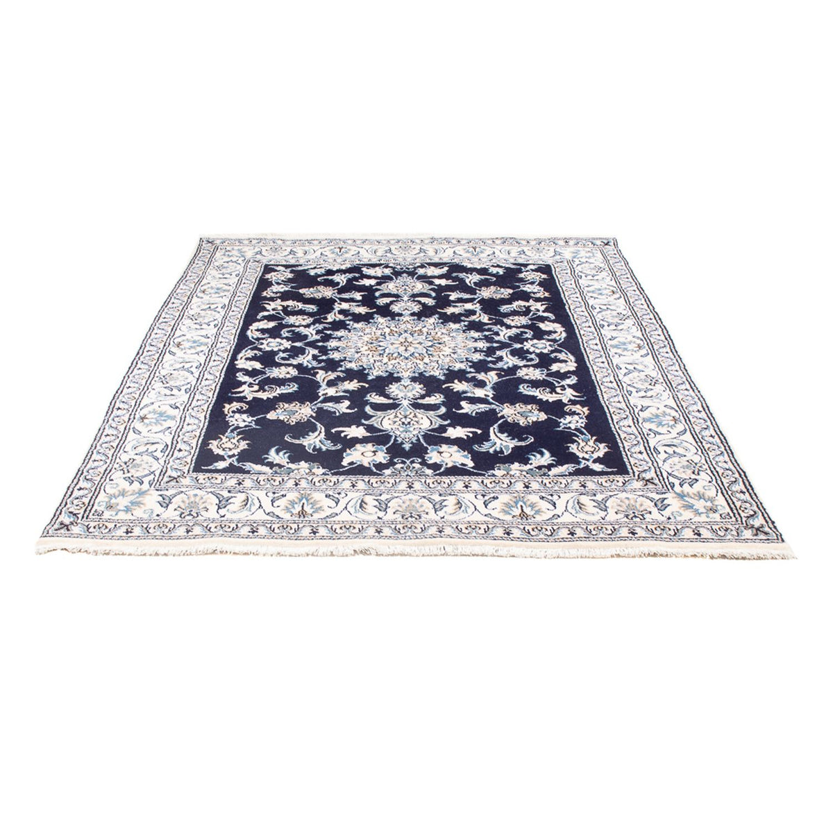 Tapis persan - Nain - Royal - 209 x 146 cm - bleu foncé