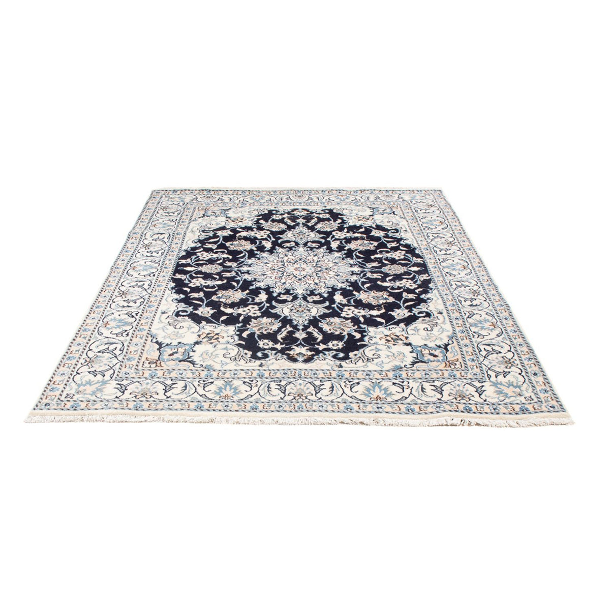 Tapis persan - Nain - Royal - 209 x 149 cm - bleu foncé