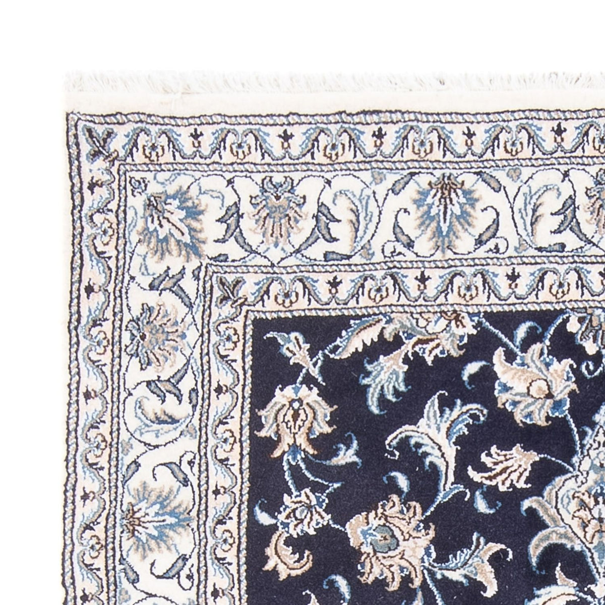 Tapis persan - Nain - Royal - 200 x 146 cm - bleu foncé