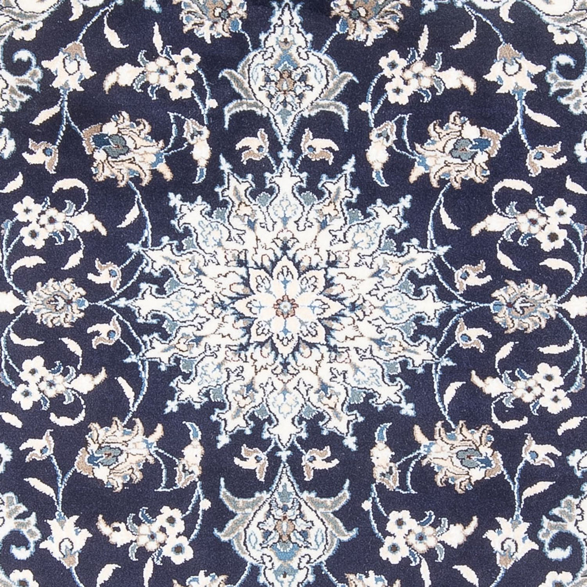 Tapis persan - Nain - Royal - 200 x 147 cm - bleu foncé