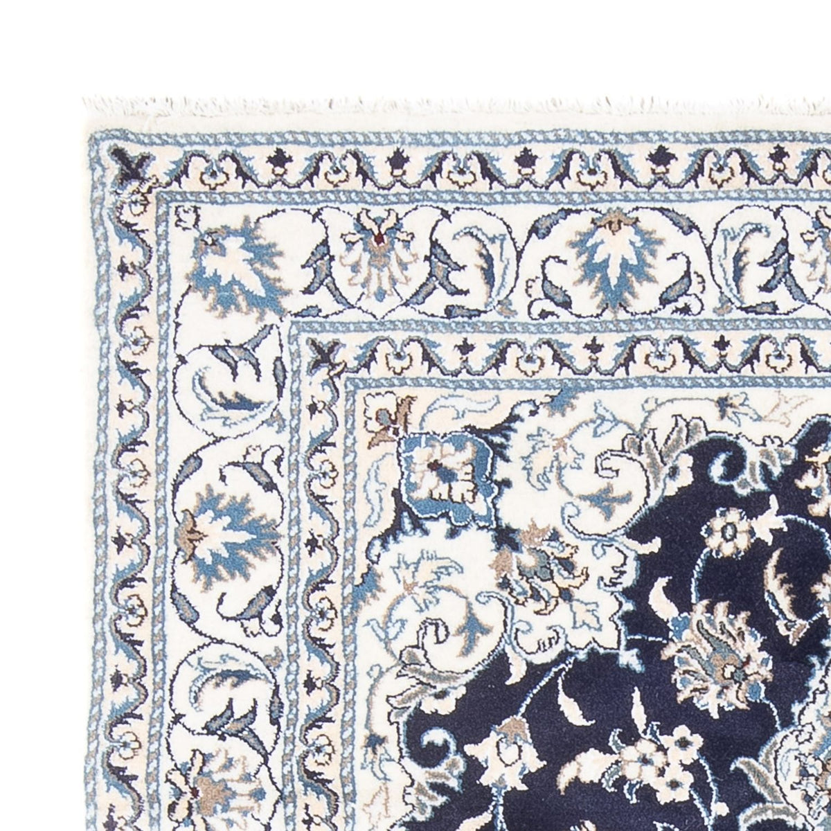 Tapis persan - Nain - Royal - 200 x 147 cm - bleu foncé