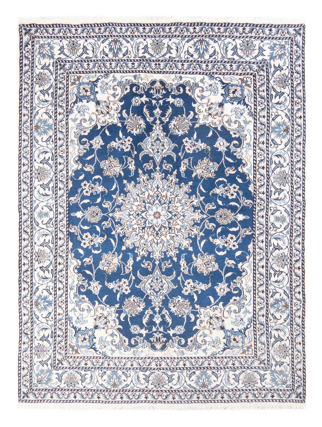 Tapis persan - Nain - Royal - 205 x 149 cm - bleu foncé