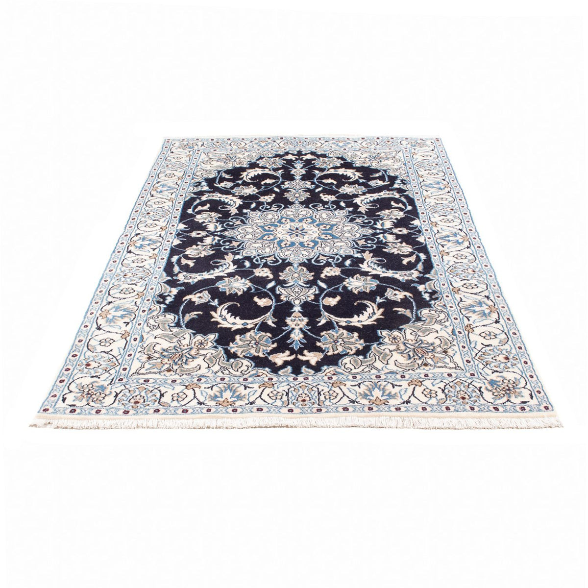 Tapis persan - Nain - 200 x 115 cm - bleu foncé