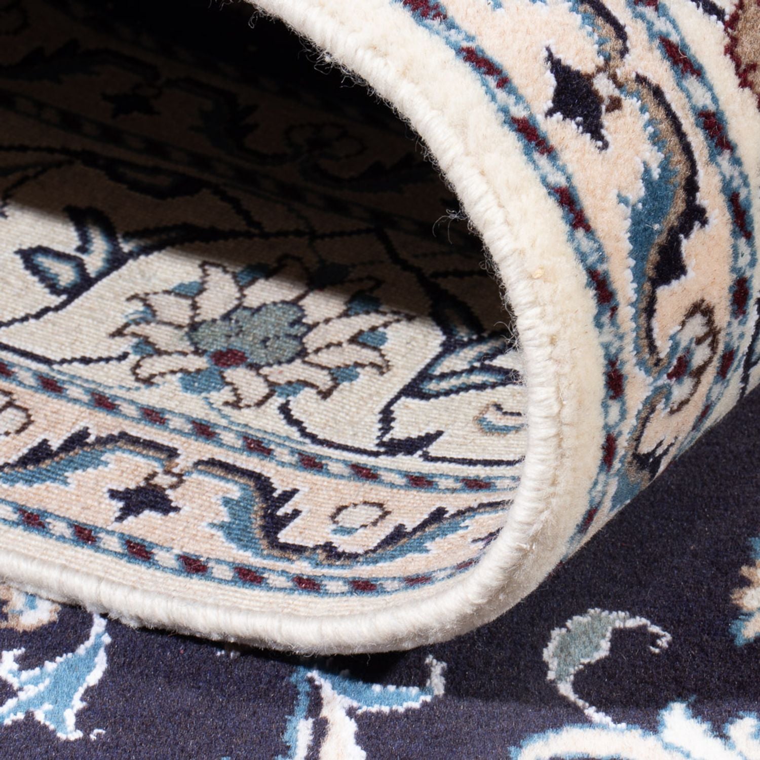 Tapis persan - Nain - 232 x 168 cm - bleu foncé