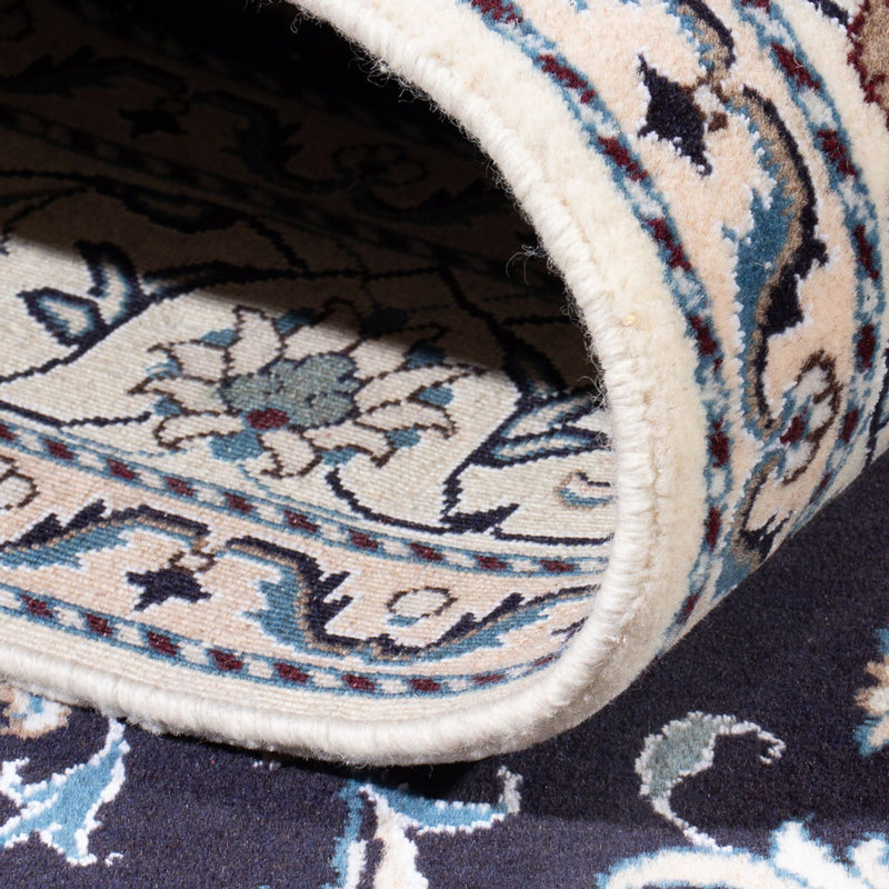 Tapis persan - Nain - 232 x 168 cm - bleu foncé