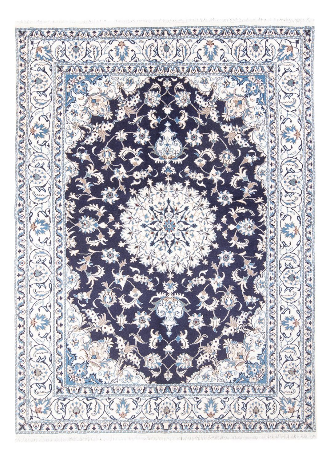 Tapis persan - Nain - 235 x 167 cm - bleu foncé