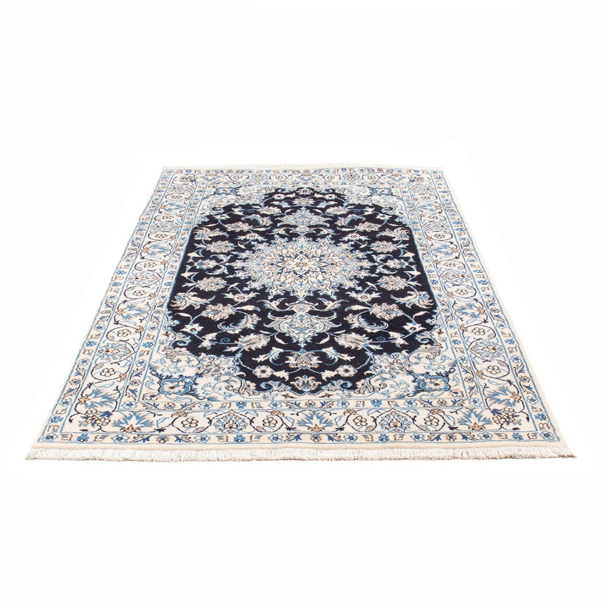 Tapis persan - Nain - 228 x 172 cm - bleu foncé