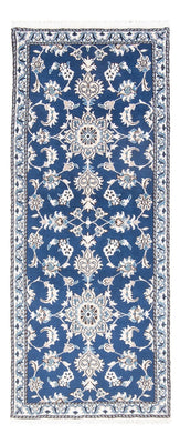 Tapis de couloir Tapis persan - Nain - 196 x 77 cm - bleu