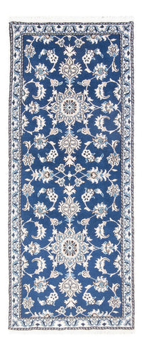 Tapis de couloir Tapis persan - Nain - 196 x 77 cm - bleu