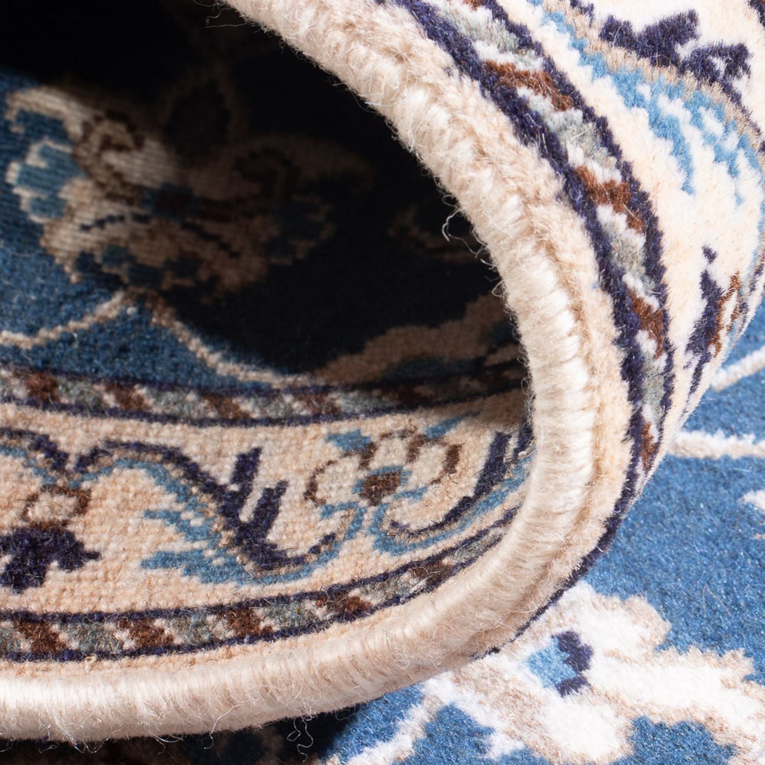 Tapis persan - Nain - 140 x 70 cm - bleu