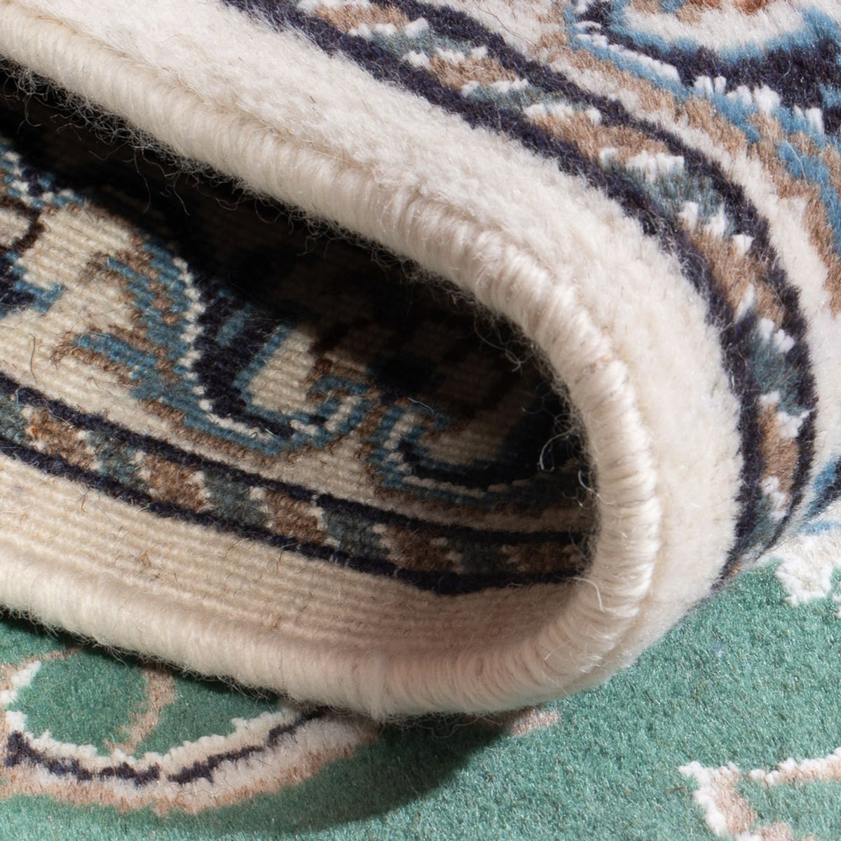 Tapis persan - Nain - 140 x 70 cm - vert