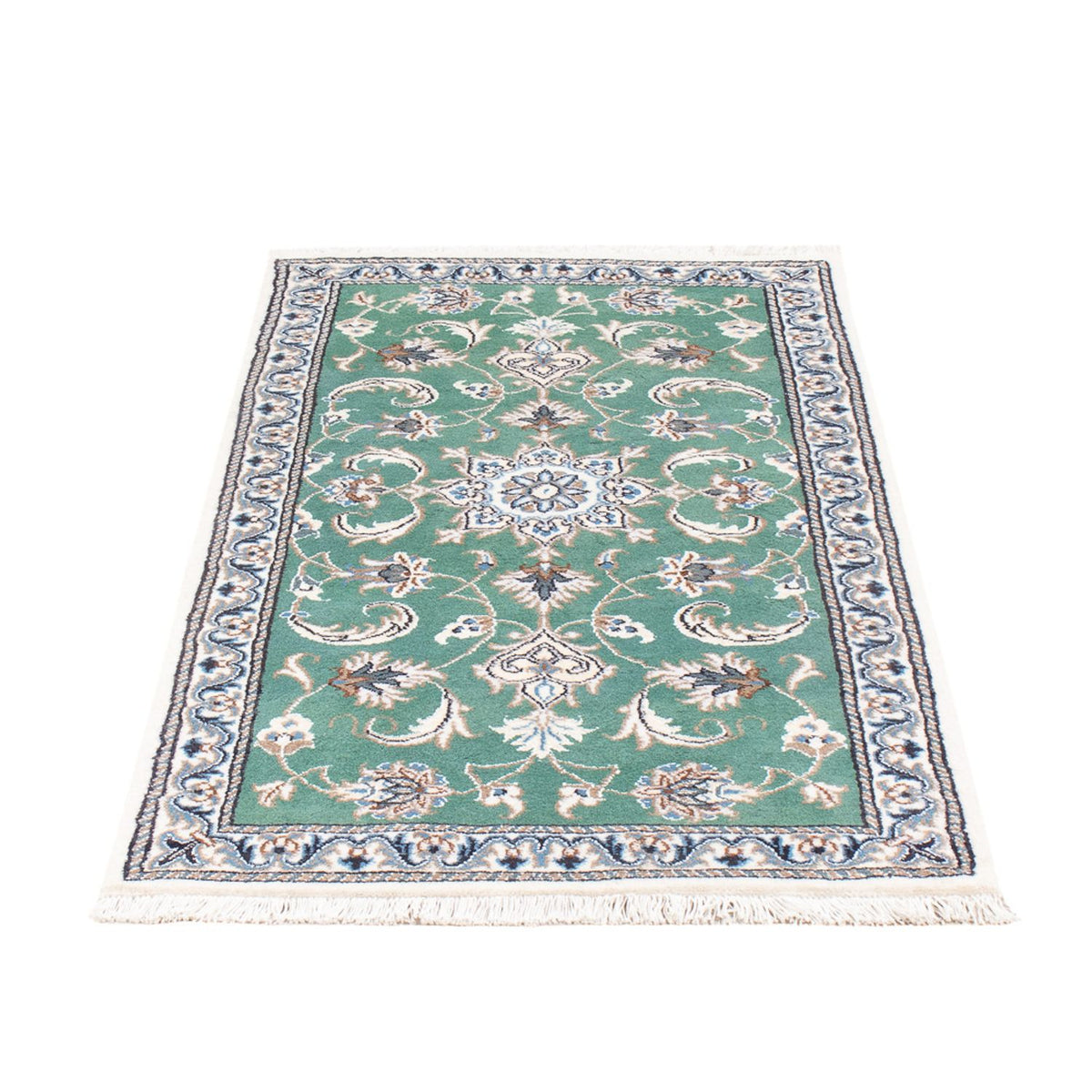Tapis persan - Nain - 140 x 70 cm - vert