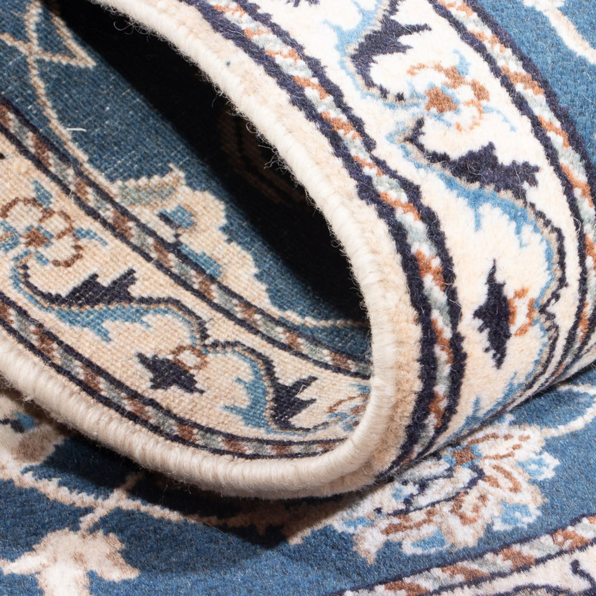 Tapis persan - Nain - 136 x 70 cm - bleu