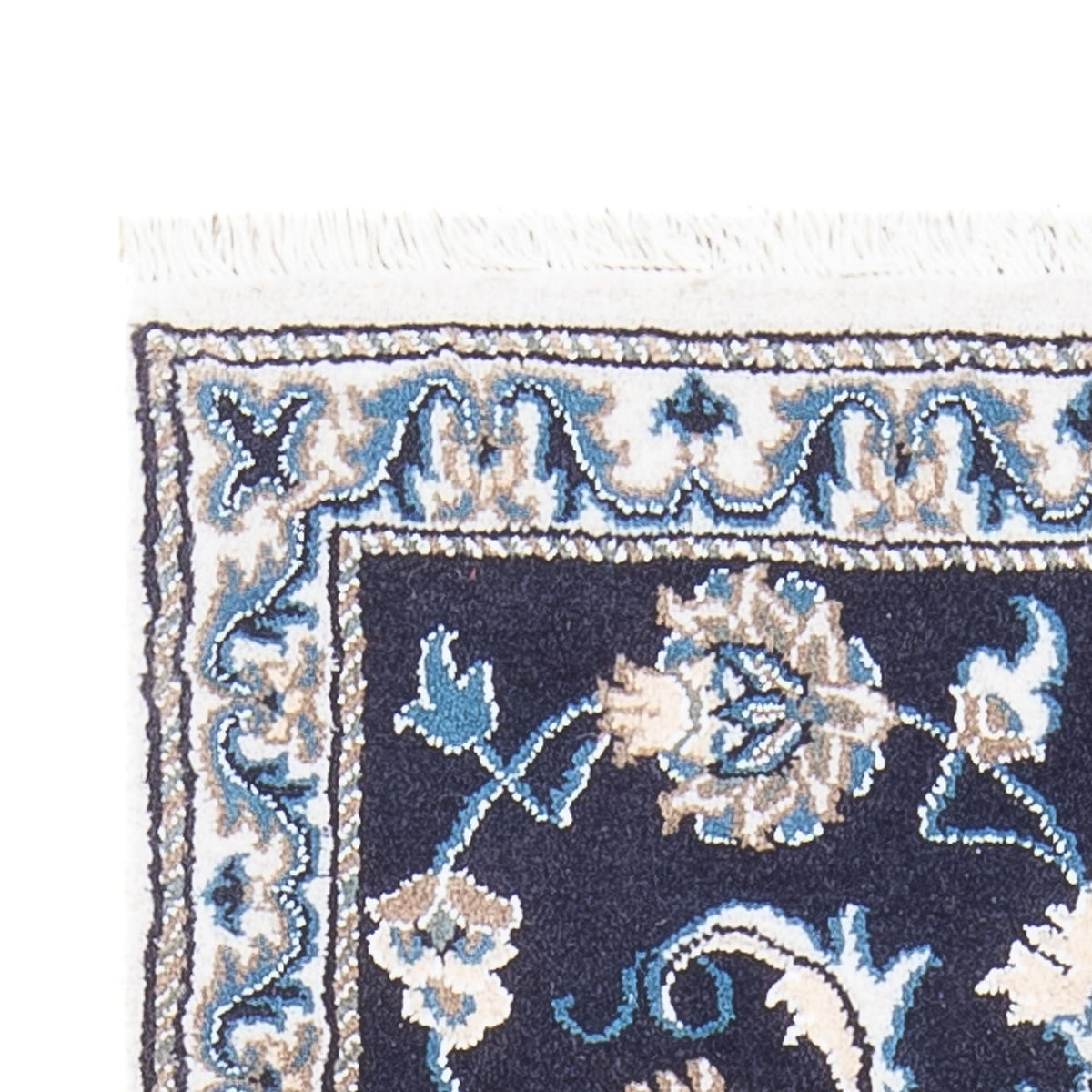 Tapis persan - Nain - 138 x 69 cm - bleu foncé